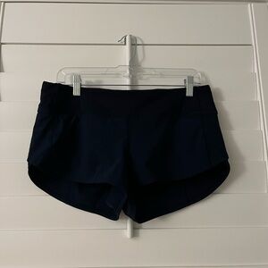 Lululemon Navy Blue Low Rise Speed Up Shorts 2.5 Length